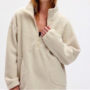 GapFit Sherpa Half-Zip Beige Pullover Size XXL